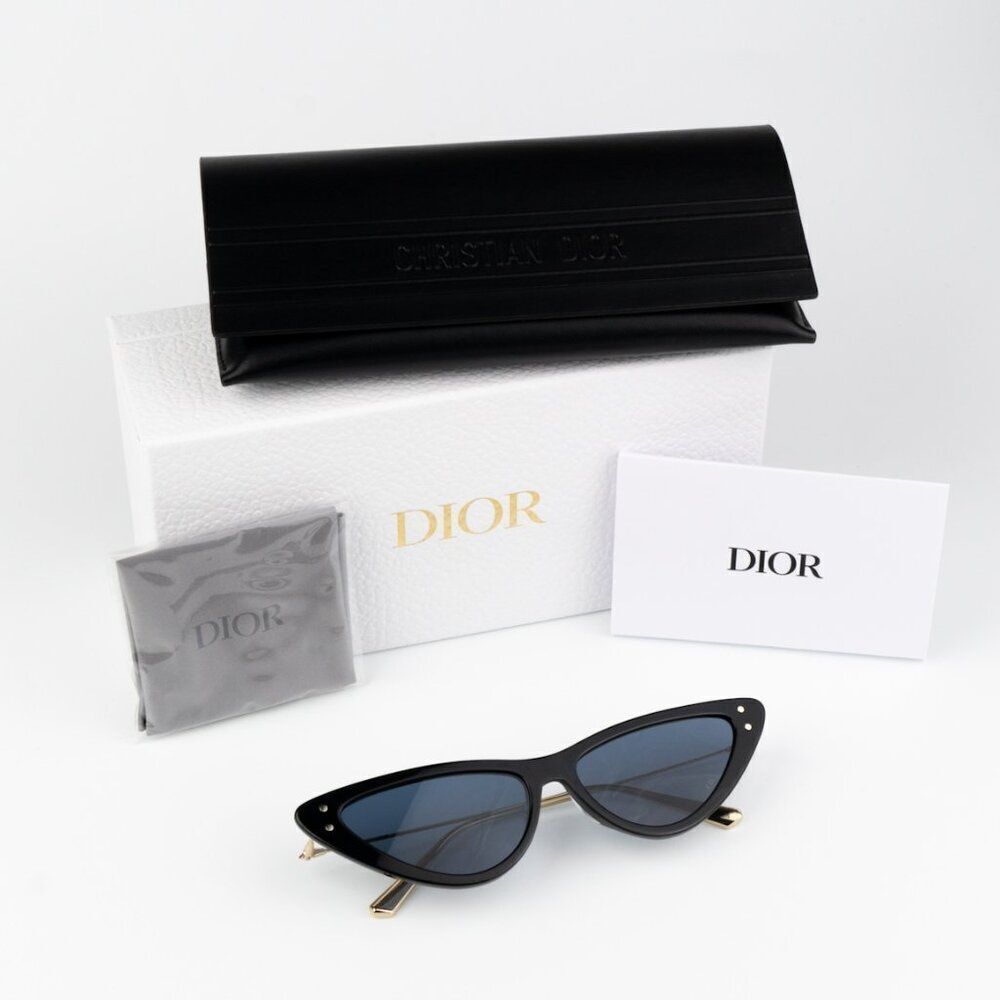 NEW Dior MISSDIOR B4U CD40105U 01V 12B0 Shiny Black Blue Unisex Sunglasses - Picture 11 of 13
